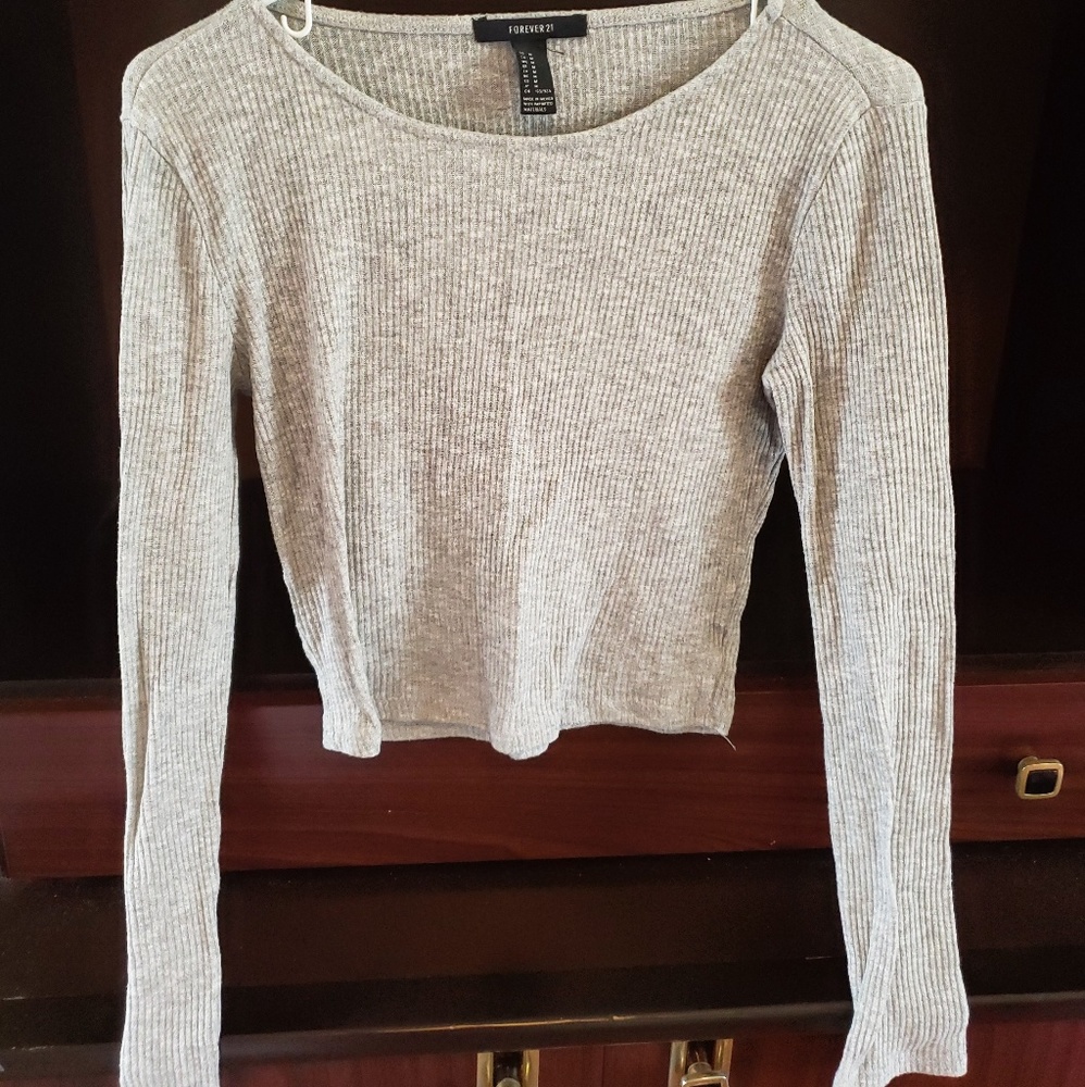 Gray Crop Top
